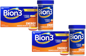 Bion3 Energy Multivitamínicos con Probióticos, Vitamina B12, C y Magnesio 2x90 Comprimidos