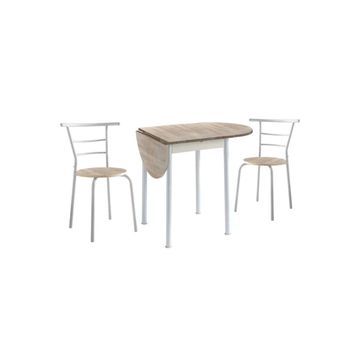 Conjunto Mesa Extensible Y 2 Sillas Para Cocina Y Comedor