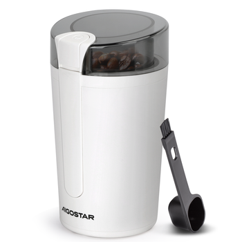 AIGOSTAR Molinillo de Café Eléctrico, Capacidad 60gr , Cepillo para Limpieza, Cuchillas Acero Inoxidable (200W).