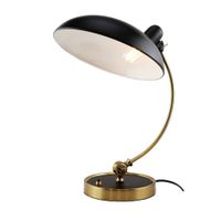 lampara de mesa vintage dorada metal negro h43 cm orientable