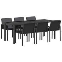conjunto de comedor de jardin 19 uds negro ratan sintetico vidaxl