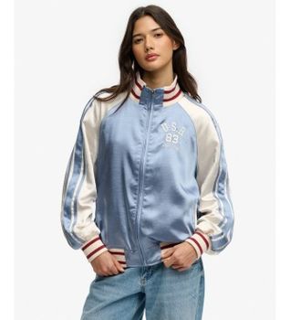 Superdry para mujer. W5012159A Chaqueta Suika azul (XXS), Casual, Poliéster
