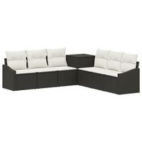 juego de sofa 7 uds negro y blanco crema vidaxl