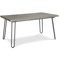 mesa de comedor rectangular - industrial - madera y metal - 150cm - hairpin gris