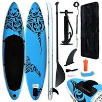 juego de tabla de paddle surf hinchable azul 305x76x15 cm vidaxl
