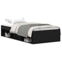 cama individual  cama para adultos  estructura de cama sin colchon roble negro 100x200 cm