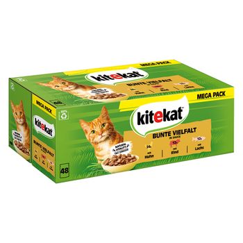 Kitekat en bolsitas 96 x 85 g / 100 g - Pack mixto en salsa