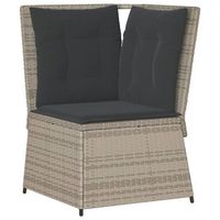 sofa esquinero de jardin  sofa de exterio con cojines ratan sintetico gris claro