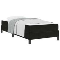 cama tipo box spring con colchon negro 100 x 210 cm tela vidaxl