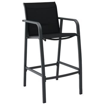 Pack 4 Uds Sillas Altas De Jardín | Silla De Exterior | Sillón Textilene Negro