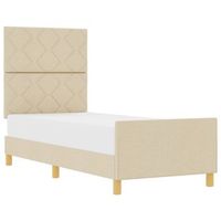 estructura de cama con cabecera crema 80 x 200 cm tela vidaxl