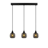 lampara de techo smoked-033 humo metal vidrio 65x65x114 cm