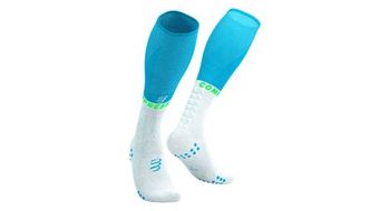 Calcetines compressport full socks oxygen azul verde