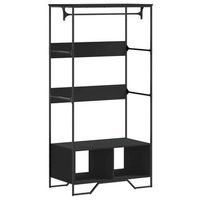 armario 90x50x180 cm madera y metal trabajados - negro