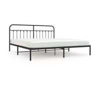 estructura de cama con cabecero metal negro 200x200 cm con cabecero