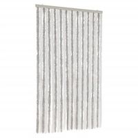 cortina antimoscas chenilla gris claro y blanco 100x230 cm