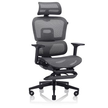 Silla ergonómica VALK Myla malla gris/negra respaldo ajustable reposabrazos 4D