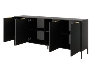 Cómoda efecto madera Negro y Dorado