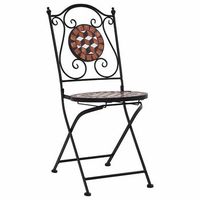 pack 2 uds sillas bistro de mosaico ceramica marron