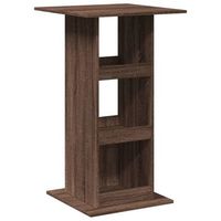 mesa alta bar  mesa de bistro con almacenaje madera marron roble 60x60x102 cm