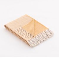 manta plaid bili ocre - 130x170 cm tacto felpa suave y transpirable manta para sofa