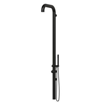 Sined Ducha Exterior De Agua Fría Y Caliente Chia Wall Inox Negro