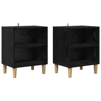 Mueble Cama 2 Uds. Roble Negro 40 X 30 X 50 Cm Vidaxl