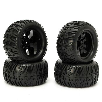 Llantas y neumáticos 4PCS para coche de radiocontrol Monster Truck HSP 1:10, con cubo de 12 mm, modelo 88005