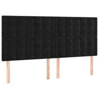 cabecero cama mueble de dormitorio con luces led terciopelo 160 x 5 x 118128 cm negro m020002712