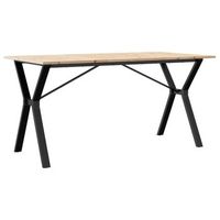 mesa de comedor  mesa de cena marco y madera maciza pino y hierro 160x80x75cm