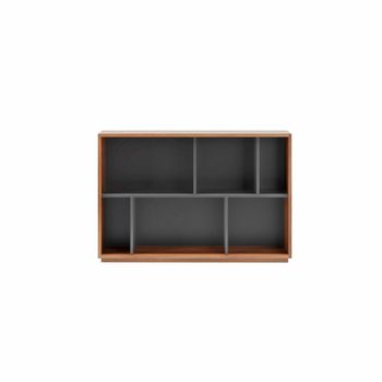 Estantería librería en melamina nogal y grafito 80x119x32 cm
