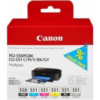 canon pgi-550pgbkcli-551bkcmygy multipack original standard capacity ink cartridge