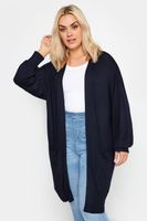 cardigan largo azul marino de punto fino mujer curvy y tallas grandes yours