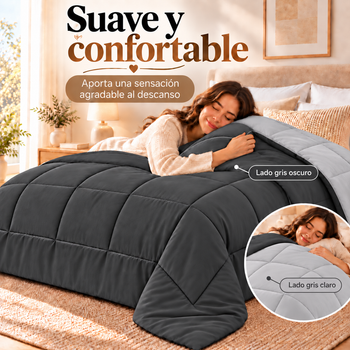 Edredón Nórdico Bicolor Reversible 240 g para Cama 90, 105, 135, 150 y 180 cm, Edredón Acolchado de Dos Caras en Colores Lisos, Diseño Moderno para Dormitorio, Varias Combinaciones de Color