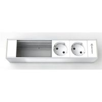 portamodulos flexible kindermann konnect 4-fold 2xpower aluminio natural anodizado