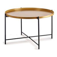mesa auxiliar negro dorado metal 765 x 46 x 765 cm