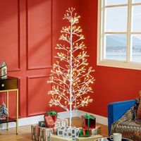 arbol de navidad artificial de pp acero homcom o20x180 cm blanco