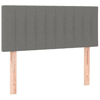 Cabecero Cama Mueble De Dormitorio Con Led De Tela Oscuro 80 X 5 X 78/88 Cm Gris M02_0000807