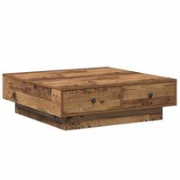 mesa de cafe madera vieja 90 x 90 x 28 cm madera de ingenieria vidaxl