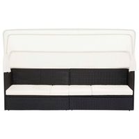 sofa de jardin  sofa de exterior con dosel negro ratan sintetico