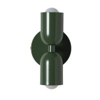 aplique de pared doble e27 de metal verde h20 cm
