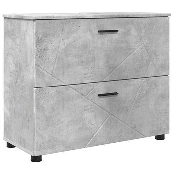 Gabinete De Baño Gris Concreto 76,5 X 35 X 64 Cm Vidaxl
