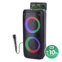 media-tech funbox bt mt3181 karaoke altavoz bluetooth portatil con microfono bluetooth 40w rms compatible con tarjetas micro sd iluminacion color rgb