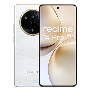 Teléfono - realme 14 Pro, Versión Europea, Cámara Sony IMX882 OIS, Diseño sensible al frío que cambia de color, Pantalla de visión curva de 120 Hz, MediaTek Dimensity 7300E, Batería Titan de 6000 mAh,