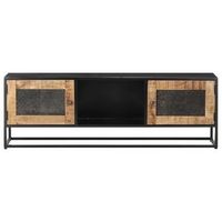 mueble para tv  mueble de salon  gabinete de tv de madera maciza de mango rugosa 120x30x40 cm