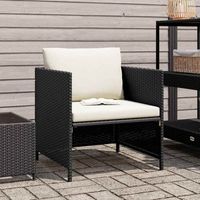 3 uds sofas de jardin  sofa de exterior y cojines ratan sintetico negro