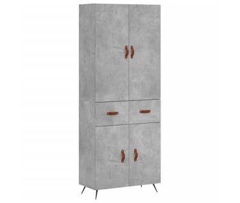 Aparador alto - mueble de almacenamiento madera contrachapada gris hormigón 69,5x34x180 cm es922