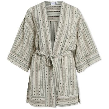 Vila Abrigo Senso Kimono - Birch/Embroidery para mujer