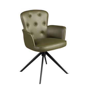 Silla Giratoria Polipiel Verde Oscuro Angel Cerdá 4192 60x63x86
