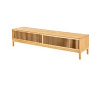 mesa de tv videbak con 2 puertas corredoras bambu 160 x 40 x 38 cm - color natural encasa